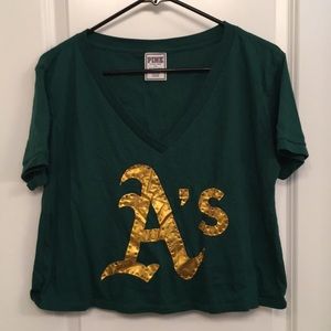 Oakland Athletics Graphic Crop Top by PINK